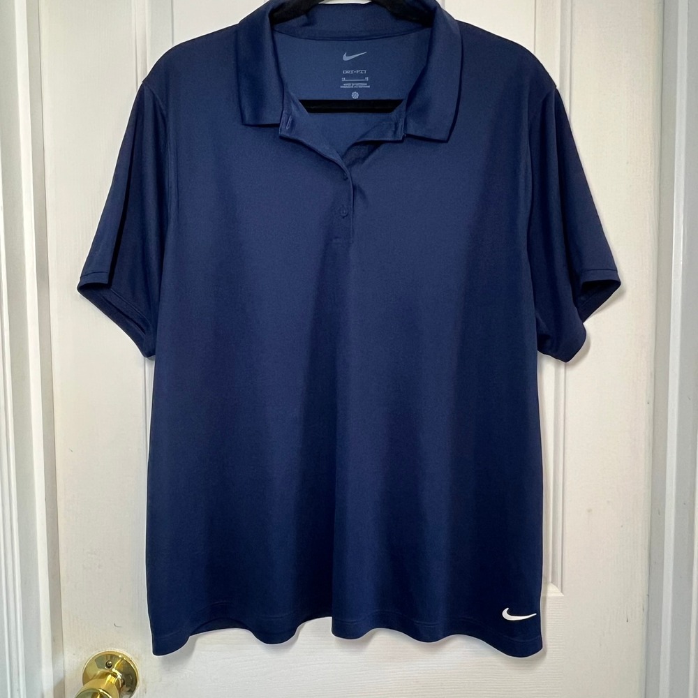 Nike Dri-FIT Mens Polo Shirt Navy Blue Short Sleeve Golf Training Size 1X 1E